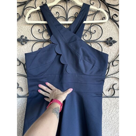 Armani Exchange Fit And Flare Dress - Size 12 - Navy Blue - Picture 5 of 10